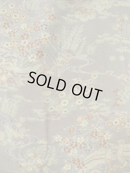 画像3: M0728V Mint  小紋 女性用着物  シルク(正絹)  灰色がかった マルチカラー, 菊 灰色がかった【中古】 【USED】 【リサイクル】 ★★★★☆ (3)