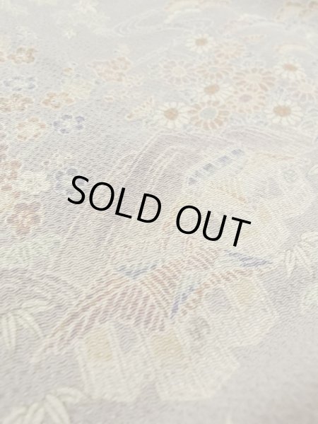 画像8: M0728V Mint  小紋 女性用着物  シルク(正絹)  灰色がかった マルチカラー, 菊 灰色がかった【中古】 【USED】 【リサイクル】 ★★★★☆ (8)