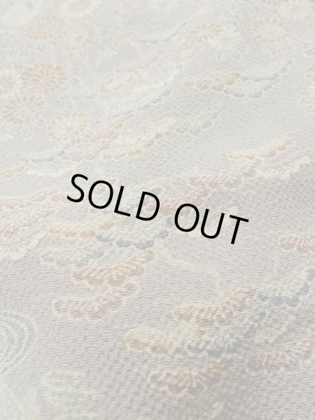 画像10: M0728V Mint  小紋 女性用着物  シルク(正絹)  灰色がかった マルチカラー, 菊 灰色がかった【中古】 【USED】 【リサイクル】 ★★★★☆ (10)