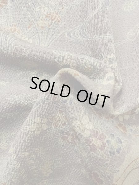 画像12: M0728V Mint  小紋 女性用着物  シルク(正絹)  灰色がかった マルチカラー, 菊 灰色がかった【中古】 【USED】 【リサイクル】 ★★★★☆ (12)