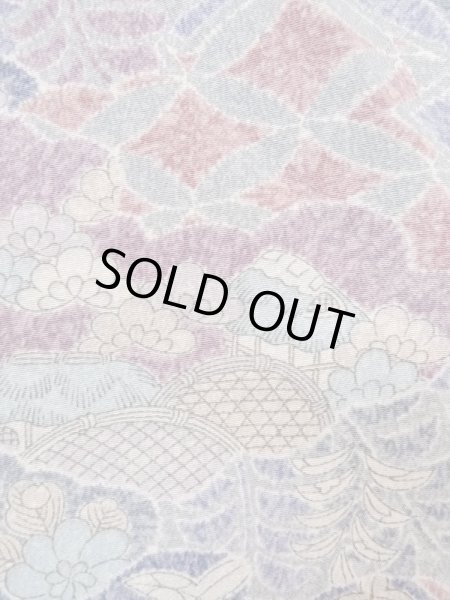 画像6: M0728Y Mint  小紋 女性用着物  シルク(正絹)  淡い 紫色, 菊 淡い【中古】 【USED】 【リサイクル】 ★★★★☆ (6)