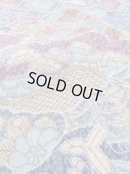 画像8: M0728Y Mint  小紋 女性用着物  シルク(正絹)  淡い 紫色, 菊 淡い【中古】 【USED】 【リサイクル】 ★★★★☆ (8)