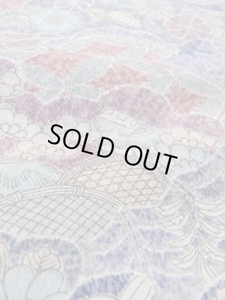 画像9: M0728Y Mint  小紋 女性用着物  シルク(正絹)  淡い 紫色, 菊 淡い【中古】 【USED】 【リサイクル】 ★★★★☆ (9)