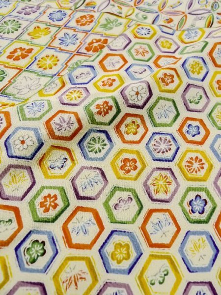 画像8: M0729A Mint  小紋 女性用着物  シルク(正絹)   アイボリー, 菊 【中古】 【USED】 【リサイクル】 ★★★★☆ (8)