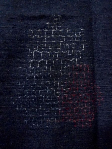 画像6: M0729B Mint  紬 女性用着物  シルク（正絹）   藍, 抽象的模様 【中古】 【USED】 【リサイクル】 ★★★★☆ (6)