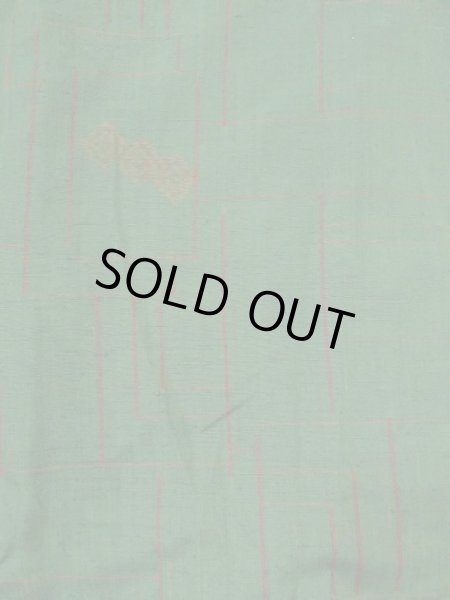 画像3: M0729C Mint  紬 女性用着物  シルク(正絹)   緑色, 花 【中古】 【USED】 【リサイクル】 ★★★★☆ (3)