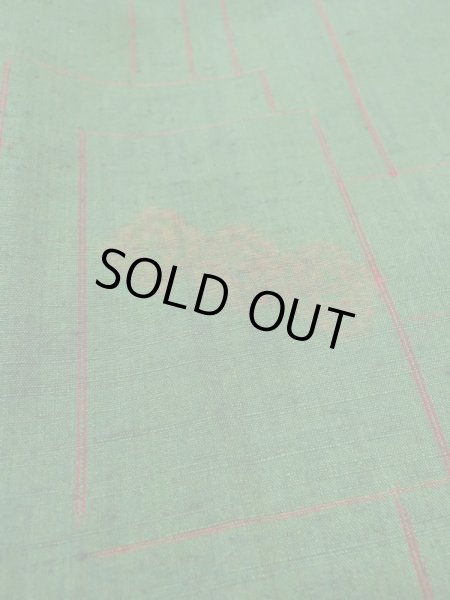 画像8: M0729C Mint  紬 女性用着物  シルク(正絹)   緑色, 花 【中古】 【USED】 【リサイクル】 ★★★★☆ (8)