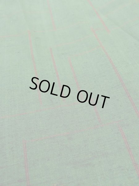 画像9: M0729C Mint  紬 女性用着物  シルク(正絹)   緑色, 花 【中古】 【USED】 【リサイクル】 ★★★★☆ (9)