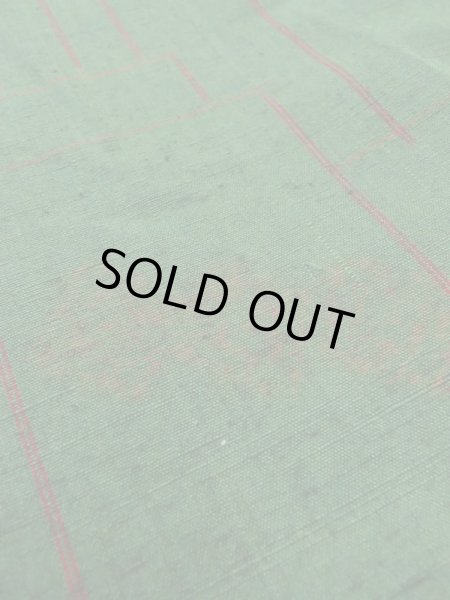 画像10: M0729C Mint  紬 女性用着物  シルク(正絹)   緑色, 花 【中古】 【USED】 【リサイクル】 ★★★★☆ (10)