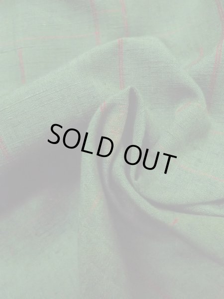 画像12: M0729C Mint  紬 女性用着物  シルク(正絹)   緑色, 花 【中古】 【USED】 【リサイクル】 ★★★★☆ (12)