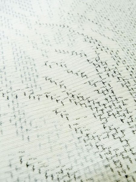 画像8: M0808A  女性用 単衣  シルク(正絹)   白, 葉 【中古】 【USED】 【リサイクル】 ★★☆☆☆ (8)