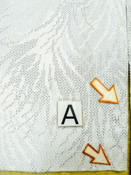 画像14: M0808A  女性用 単衣  シルク(正絹)   白, 葉 【中古】 【USED】 【リサイクル】 ★★☆☆☆ (14)