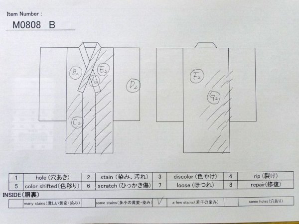 画像13: M0808B  女性用 大島紬  シルク(正絹)   アイボリー, 四角 【中古】 【USED】 【リサイクル】 ★★☆☆☆ (13)