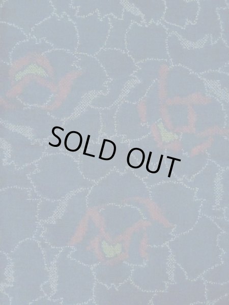 画像3: M0808D  女性用 単衣  ウール  深い 紺, バラ 【中古】 【USED】 【リサイクル】 ★★☆☆☆ (3)