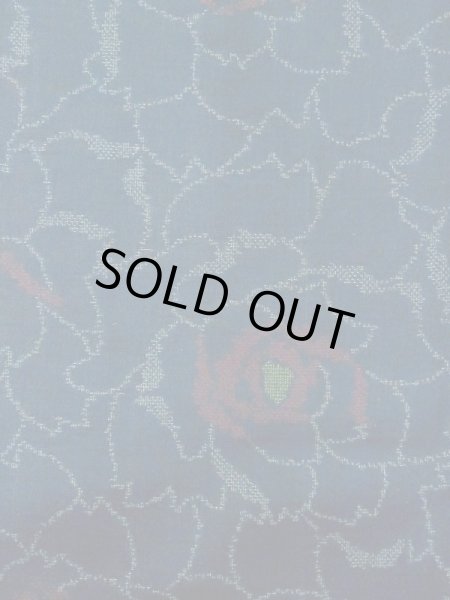 画像4: M0808D  女性用 単衣  ウール  深い 紺, バラ 【中古】 【USED】 【リサイクル】 ★★☆☆☆ (4)