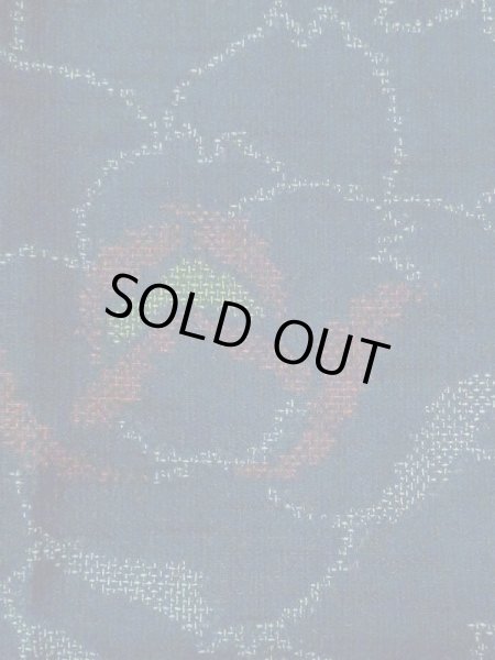 画像5: M0808D  女性用 単衣  ウール  深い 紺, バラ 【中古】 【USED】 【リサイクル】 ★★☆☆☆ (5)