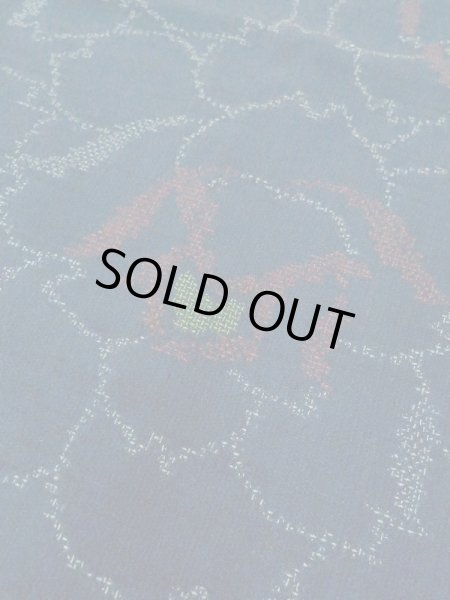 画像7: M0808D  女性用 単衣  ウール  深い 紺, バラ 【中古】 【USED】 【リサイクル】 ★★☆☆☆ (7)