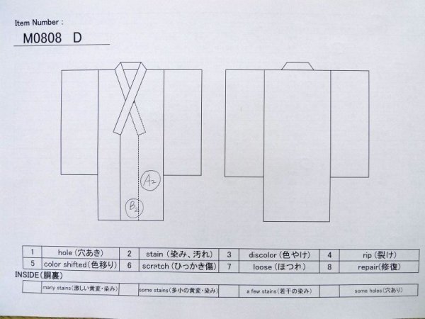 画像11: M0808D  女性用 単衣  ウール  深い 紺, バラ 【中古】 【USED】 【リサイクル】 ★★☆☆☆ (11)