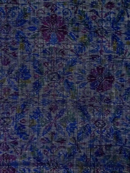 画像3: M0808F  女性用 小地谷紬  シルク(正絹)  深い 紫色, 花 【中古】 【USED】 【リサイクル】 ★★★☆☆ (3)