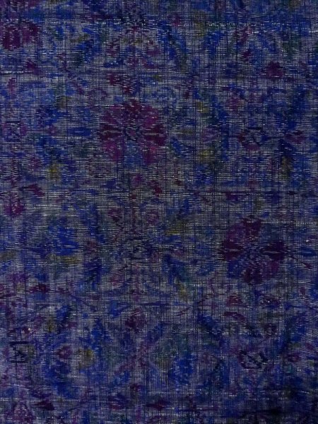 画像4: M0808F  女性用 小地谷紬  シルク(正絹)  深い 紫色, 花 【中古】 【USED】 【リサイクル】 ★★★☆☆ (4)