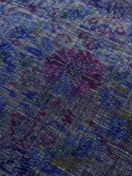 画像8: M0808F  女性用 小地谷紬  シルク(正絹)  深い 紫色, 花 【中古】 【USED】 【リサイクル】 ★★★☆☆ (8)