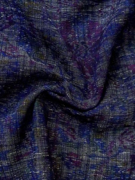 画像11: M0808F  女性用 小地谷紬  シルク(正絹)  深い 紫色, 花 【中古】 【USED】 【リサイクル】 ★★★☆☆ (11)