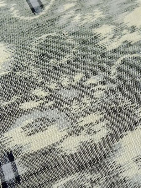 画像8: M0808G  女性用 単衣  シルク（正絹）   灰色, 花 【中古】 【USED】 【リサイクル】 ★★☆☆☆ (8)