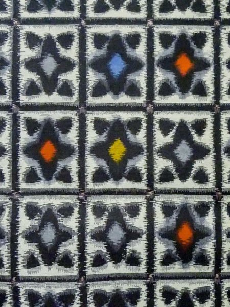 画像5: M0808H  女性用 単衣  シルク(正絹)   アイボリー, 幾何学模様 【中古】 【USED】 【リサイクル】 ★★☆☆☆ (5)