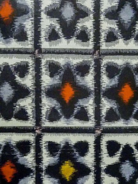 画像6: M0808H  女性用 単衣  シルク(正絹)   アイボリー, 幾何学模様 【中古】 【USED】 【リサイクル】 ★★☆☆☆ (6)