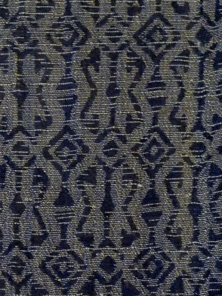 画像5: M0808J  女性用 単衣  麻 深い 灰色がかった トープ, ジグザグ 【中古】 【USED】 【リサイクル】 ★★☆☆☆ (5)