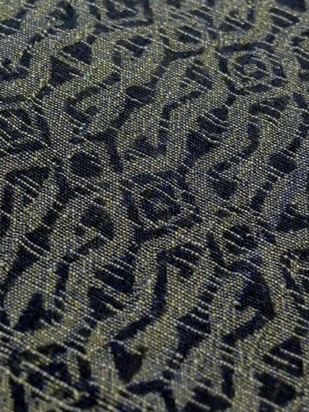 画像8: M0808J  女性用 単衣  麻 深い 灰色がかった トープ, ジグザグ 【中古】 【USED】 【リサイクル】 ★★☆☆☆ (8)