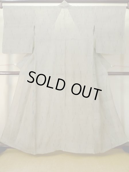 画像1: M0808L  女性用 小地谷縮  麻 淡い 灰色がかった オリーブ, 木目 【中古】 【USED】 【リサイクル】 ★★☆☆☆ (1)