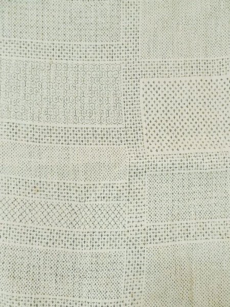 画像3: M0808M  女性用 単衣  綿麻   オフ　ホワイト, 小さな点々 【中古】 【USED】 【リサイクル】 ★★☆☆☆ (3)