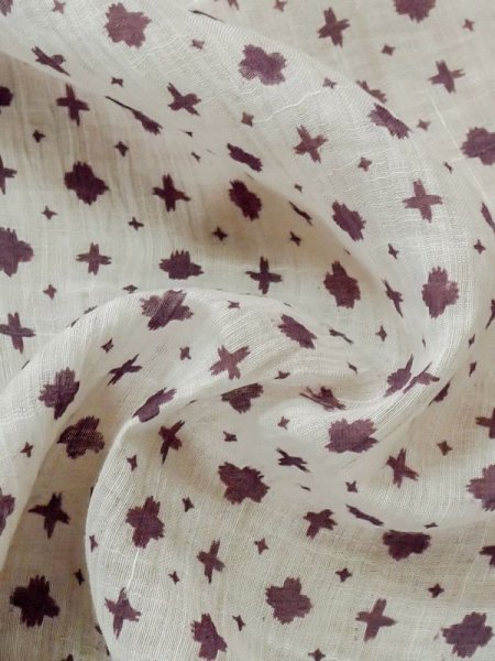 画像9: M0808O  女性用 小地谷縮  麻 淡い 灰色がかった 灰色, 十字 【中古】 【USED】 【リサイクル】 ★☆☆☆☆ (9)