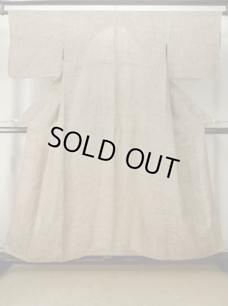 画像1: M0808P  女性用 単衣  麻   ベージュ, 線 【中古】 【USED】 【リサイクル】 ★☆☆☆☆ (1)