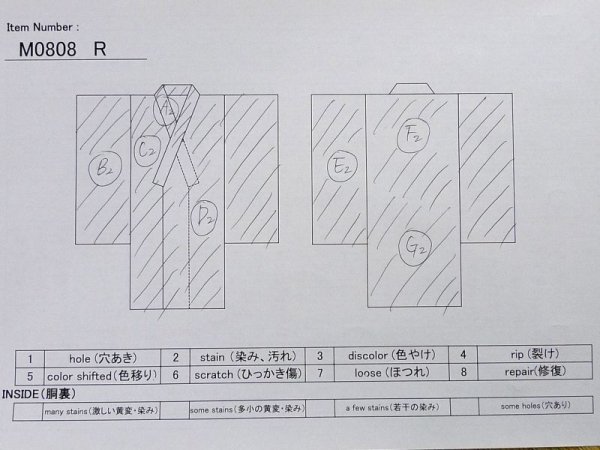 画像11: M0808R  単衣  麻   白, 小さな点々 【中古】 【USED】 【リサイクル】 ★★☆☆☆ (11)