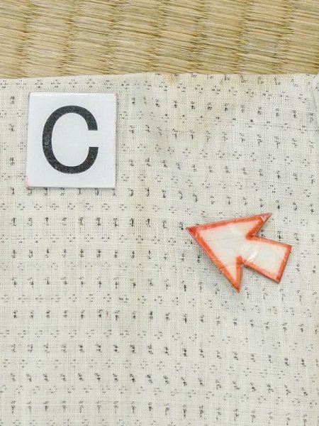 画像14: M0808R  単衣  麻   白, 小さな点々 【中古】 【USED】 【リサイクル】 ★★☆☆☆ (14)