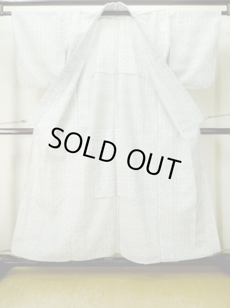 画像2: M0808S  女性用 単衣  麻   白, 幾何学模様 【中古】 【USED】 【リサイクル】 ★★☆☆☆ (2)