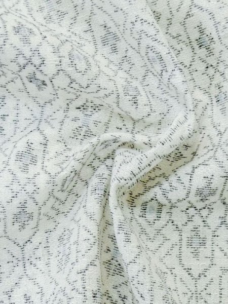 画像9: M0808S  女性用 単衣  麻   白, 幾何学模様 【中古】 【USED】 【リサイクル】 ★★☆☆☆ (9)