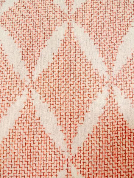 画像5: M0808U  女性用 小地谷縮  麻   オフ ホワイト, 七宝 【中古】 【USED】 【リサイクル】 ★★☆☆☆ (5)