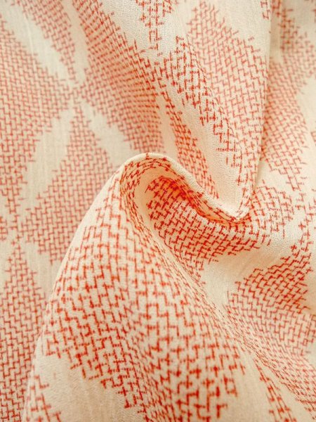 画像10: M0808U  女性用 小地谷縮  麻   オフ ホワイト, 七宝 【中古】 【USED】 【リサイクル】 ★★☆☆☆ (10)