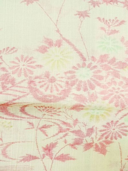 画像6: M0808V Mint  女性用 小地谷縮  麻   アイボリー, 花 【中古】 【USED】 【リサイクル】 ★★★★☆ (6)