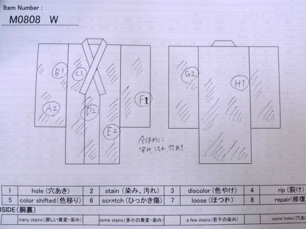 画像13: M0808W  女性用 小地谷縮 全体汚れ/染み 麻   紺, 花 【中古】 【USED】 【リサイクル】 ★☆☆☆☆ (13)