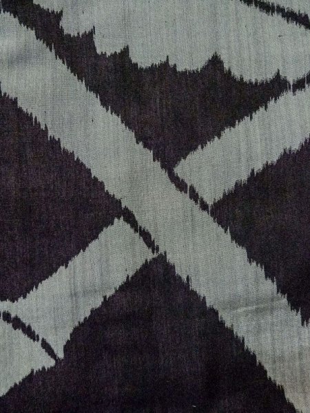 画像6: M0808Y  女性用 単衣  シルク(正絹)  茶色み 黒, 花 【中古】 【USED】 【リサイクル】 ★☆☆☆☆ (6)