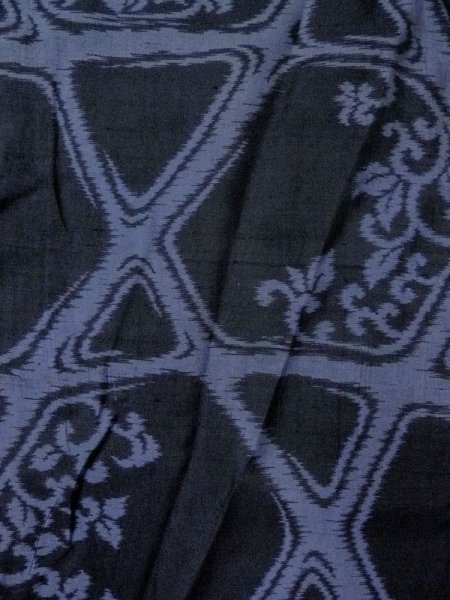 画像3: M0808Z  女性用 単衣  シルク(正絹)   黒, つた 【中古】 【USED】 【リサイクル】 ★★☆☆☆ (3)