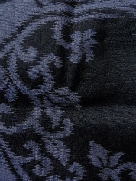 画像7: M0808Z  女性用 単衣  シルク(正絹)   黒, つた 【中古】 【USED】 【リサイクル】 ★★☆☆☆ (7)