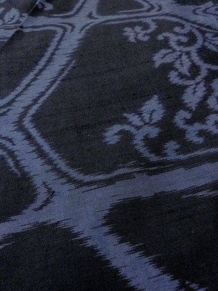 画像8: M0808Z  女性用 単衣  シルク(正絹)   黒, つた 【中古】 【USED】 【リサイクル】 ★★☆☆☆ (8)