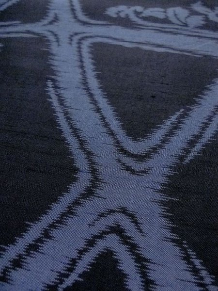 画像10: M0808Z  女性用 単衣  シルク(正絹)   黒, つた 【中古】 【USED】 【リサイクル】 ★★☆☆☆ (10)