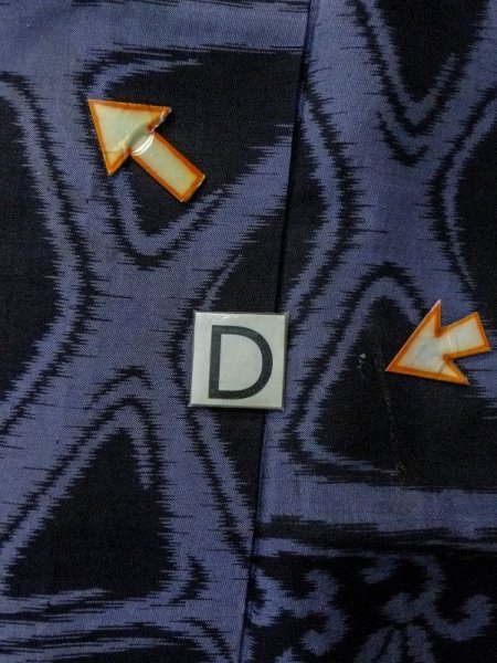 画像17: M0808Z  女性用 単衣  シルク(正絹)   黒, つた 【中古】 【USED】 【リサイクル】 ★★☆☆☆ (17)