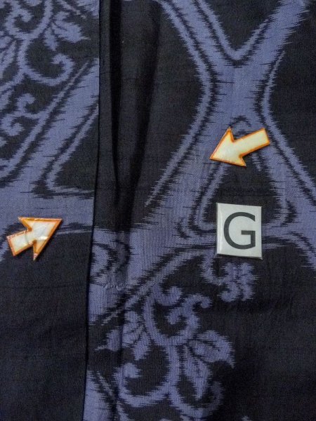 画像20: M0808Z  女性用 単衣  シルク(正絹)   黒, つた 【中古】 【USED】 【リサイクル】 ★★☆☆☆ (20)